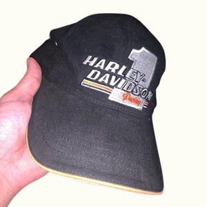 Vintage Harley Davidson racing strap back hat